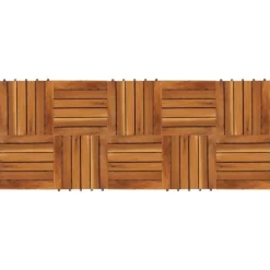 Balkongplattor i akaciaträ 10-pack - Väderbeständiga & halkfria | Storlek: 30x30 cm