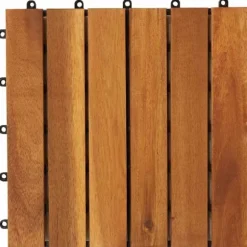 Balkongplattor i akaciaträ 10-pack - Väderbeständiga & halkfria | Storlek: 30x30 cm