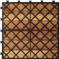 Balkongplattor i akaciaträ 10-pack - Väderbeständiga & halkfria | Storlek: 30x30 cm