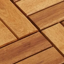 Balkongplattor i akaciaträ | 30 st plattor 30x30 cm | Färg: Naturlig | Väderbeständiga och halkfria