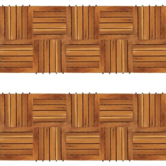 Balkongplattor med vertikal design 30 x 30 cm akacia 20 st