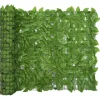 Balkongskärm gröna blad 400x100 cm