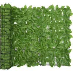 Balkongskärm gröna blad 400x100 cm