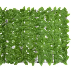 Balkongskärm gröna blad 400x100 cm