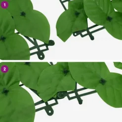 Balkongskärm med gröna blad - Integritet och atmosfär | Storlek: 400x75 cm