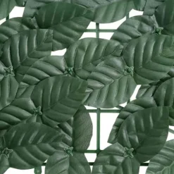 Balkongskärm med mörkgröna blad | Färg: Mörkgrön | Storlek: 400x100 cm