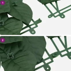 Balkongskärm med mörkgröna blad | Färg: Mörkgrön | Storlek: 400x100 cm