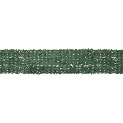 Balkongskärm mörkgröna blad 400x75 cm