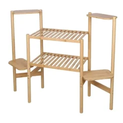 Bambu Växtställ, 6-Plan Design, Naturlig Träfinish,Naturligt Trä