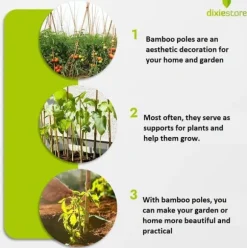 Bambupålar, bambustänger 90 cm 6/8 mm /1000 st/