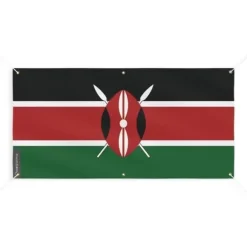 Banner Flag of Kenya 6 öljetter 180x360cm i polyester