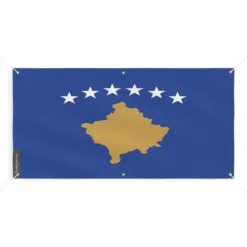 Banner Flag of Kosovo 6 öljetter 200x400cm i polyester