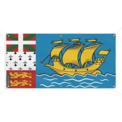 Banner Flagga av Saint-Pierre och Miquelon 6 öljetter 50x100cm i polyester