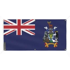Banner Flagga för Sydgeorgien och Sydsandwichöarna 6 öljetter 60x120cm i polyester