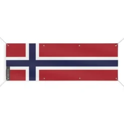 Banner Svalbards och Jan Mayens flagga 8 öljetter 170x510 cm