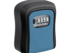 BASI SSZ 200, Väggkassaskåp, Svart, Blå, Kombinationslås, Gjuten aluminium, Vägg, nyckel