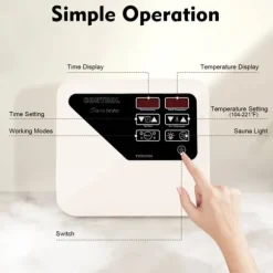 Bastuaggregat styrenhet - Extern kontrollpanel - Väggmonterad - 220–240 V - För 3–9 kW - 40–105 °C - Ljusstyrning 60 W - Digital