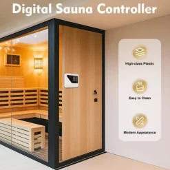 Bastuaggregat styrenhet - Extern kontrollpanel - Väggmonterad - 220–240 V - För 3–9 kW - 40–105 °C - Ljusstyrning 60 W - Digital