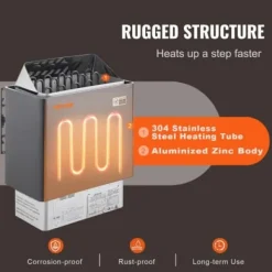 Bastuaggregat, 409x278x570 mm, Elektrisk, Inomhus/Utomhus, Digital styrning