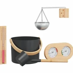 Bastubucket-set 5 pcs Svart 8.5 x 8 x 4.5 cm Aluminium