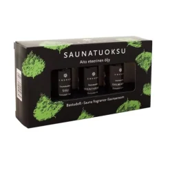 Bastudoft Emendo 3 x 10 ml, Salmiak, Tall & Sisu med Träställning