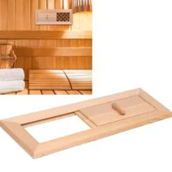 Bastuluftsugn trä rektangulär grill ventilationsutrustning luktfri lämplig för bastu och ångbad justerbar luftspalt slät yta burk