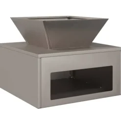 BellaFurn Eldstad i Cortenstål - Stabil & Mobil Utomhuseldstad | Storlek: 50x50x40 cm | Färg: Rostbrun