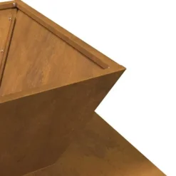 BellaFurn Eldstad i Cortenstål - Stabil & Mobil Utomhuseldstad | Storlek: 50x50x40 cm | Färg: Rostbrun