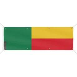 Benin Flag Banner 8 Eyelets 170x510 cm