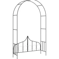 Bersåer, spaljéer & pergolor - Living Rosenbåge med grind svart 138x40x238 cm järn