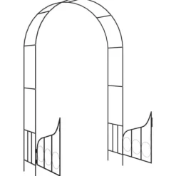 Bersåer, spaljéer & pergolor - Living Rosenbåge med grind svart 138x40x238 cm järn