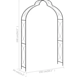 Bersåer, spaljéer & pergolor - Living Trädgårdsbåge 150x34x240 cm järn