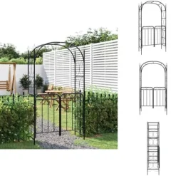 Bersåer, spaljéer & pergolor - Living Trädgårdsbåge med grind svart 108x45x235 cm stål