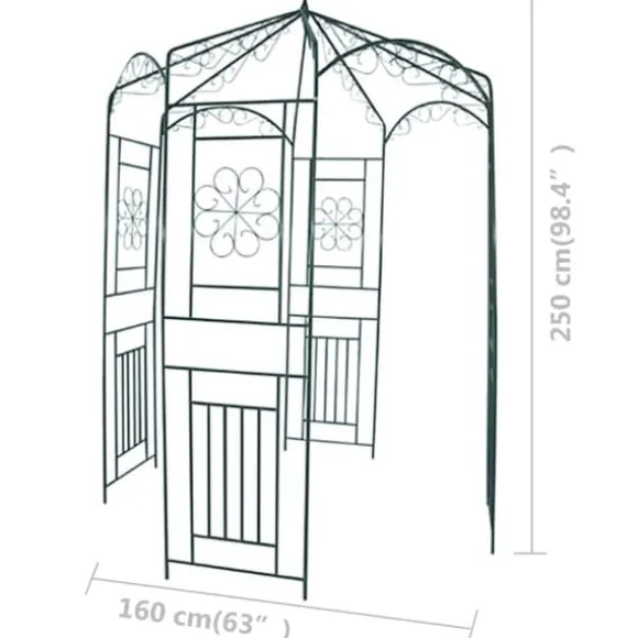 Bersåer, spaljéer & pergolor - Living Rosenbåge 250 cm mörkgrön