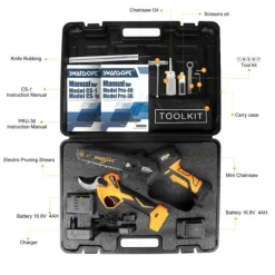Beskärare, Effektiv Skärprestanda, Lätt Design,CS-1och pru36, två batterier