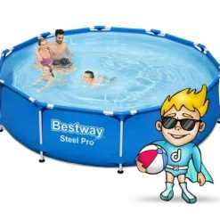 Bestway - pool ovan jord - 305x76cm - komplett pool - blå