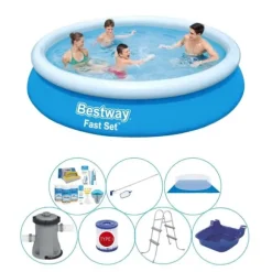 Bestway Fast Set Rund 366x76 cm - 8 delar - Pool inklusive tillbehör