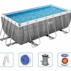 Bestway Pool Power Steel rektangulär 412x201x122 cm