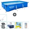 Bestway Rectangular Steel Pro Swimming Pool - 300 x 201 x 66 cm - Blå - Inklusive Tillbehör - CB20