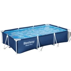 Bestway Rectangular Steel Pro Swimming Pool - 300 x 201 x 66 cm - Blå - Inklusive Tillbehör - CB12