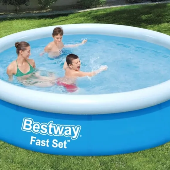 Bestway Round Uppblåsbar Fast Set Pool - 366 x 76 cm - Blå - Inklusive Tillbehör - CB11