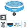 Bestway Round Uppblåsbar Fast Set Pool - 305 x 66 cm - Blå - Inklusive Tillbehör - CB13