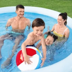 Bestway Round Uppblåsbar Fast Set Pool - 305 x 66 cm - Blå - Inklusive Tillbehör - CB13