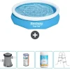 Bestway Round Uppblåsbar Fast Set Pool - 305 x 66 cm - Blå - Inklusive Tillbehör - CB60