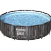 BESTWAY Steel Pro Max™ Tubular Above Ground Pool Kit - 427 x 107 cm - Rund (Levereras med filtreringspump, stege)