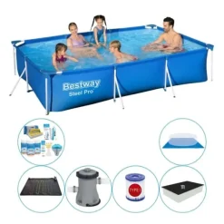 Bestway Steel Pro rektangulär 300x201x66 cm - Kombinationserbjudande för pool