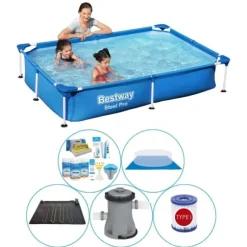 Bestway Steel Pro rektangulär 221x150x43 cm - 6-delad - Swimming Pool Combi Deal