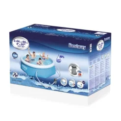 Bestway Swimming Pool - Fast Set - 244 x 66 cm - Inklusive WAYS underhållspaket och filterpump