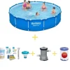 Bestway Swimming Pool - Steel Pro - 396 x 84 cm - Inklusive WAYS underhållspaket, filterpump och filter