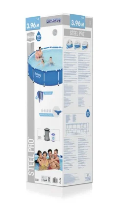 Bestway Swimming Pool - Steel Pro - 396 x 84 cm - Inklusive WAYS underhållspaket, filterpump och filter